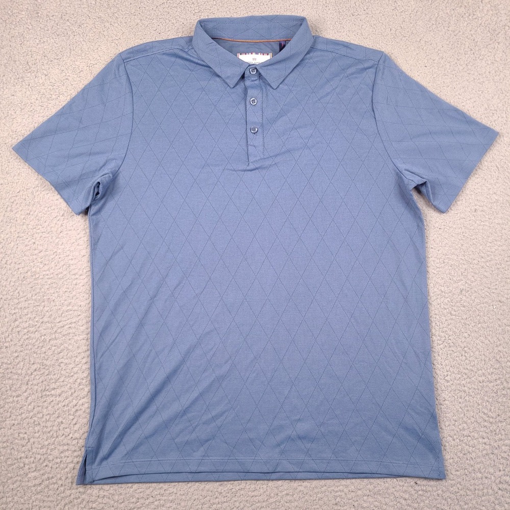 Modern Ambition Polo Shirt Mens Medium Blue Diamond Delightfully Technical